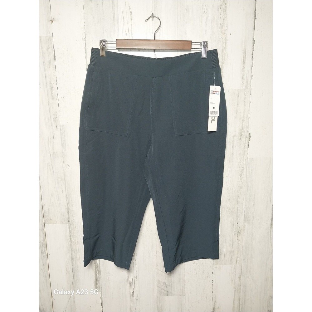 32 Cool Collegiate Blue M Woven Stretch Capri Cropped Exercise Athletic Pant